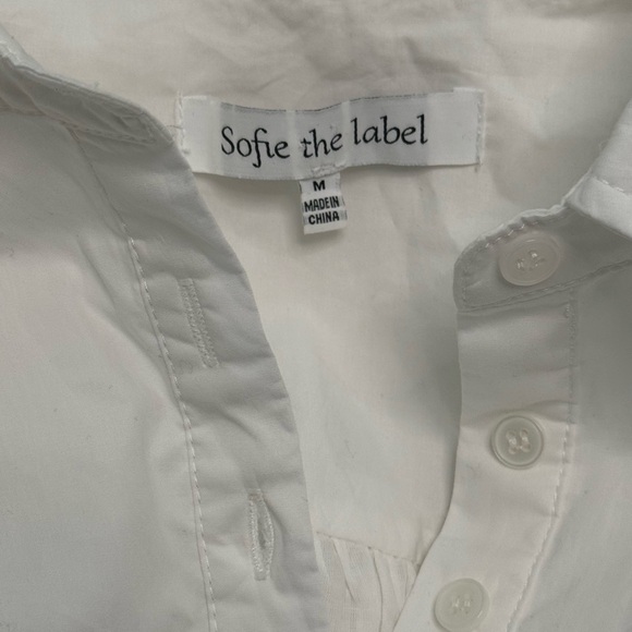 Sofie the Label White Cotton Ruffle Hem Shirt Dress Size M - Picture 4 of 5